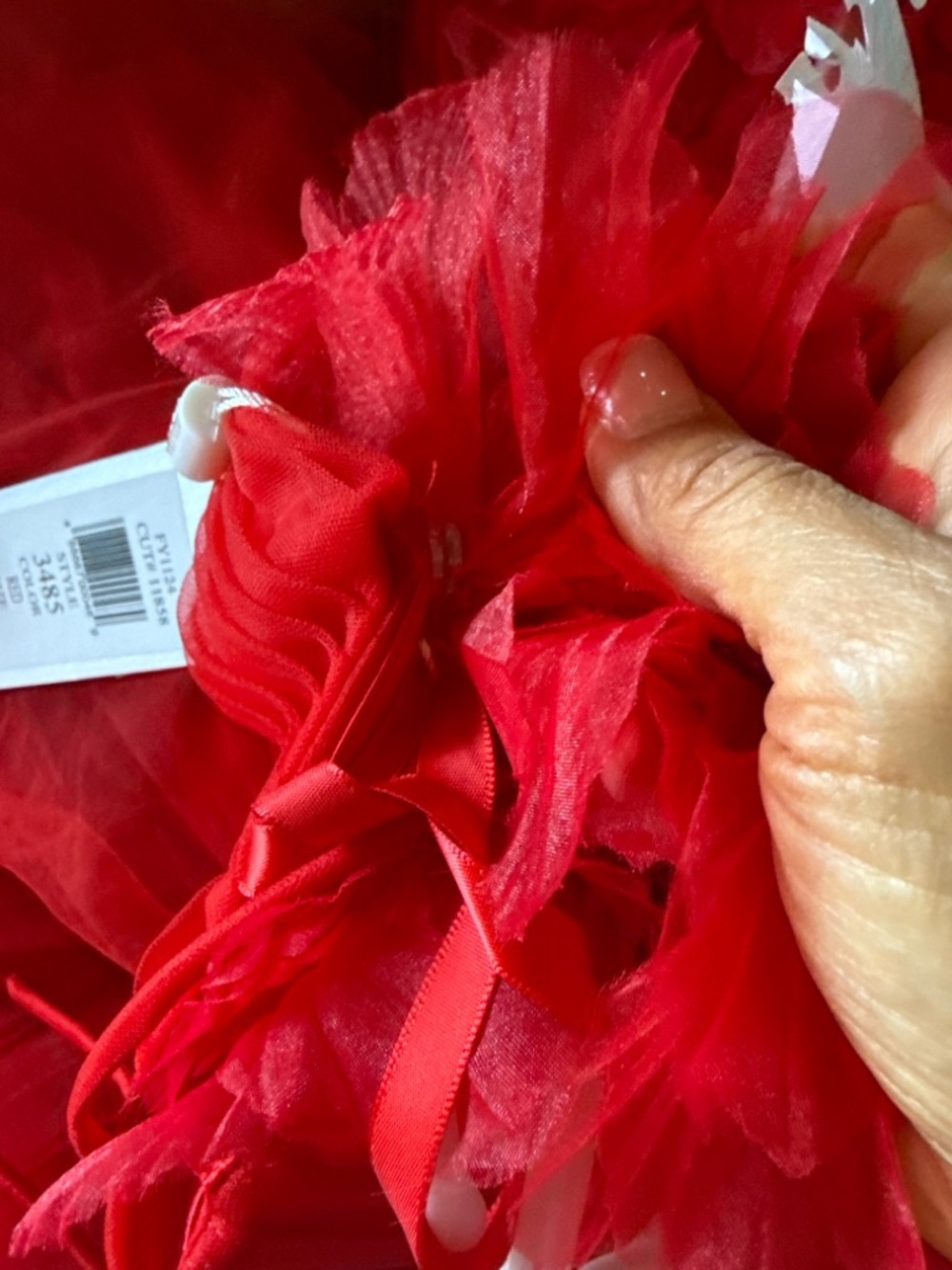 Colors Dress 3485 Red Tulle Floral Strap Prom Pageant Gown Size 6 NWT - Picture 7 of 8